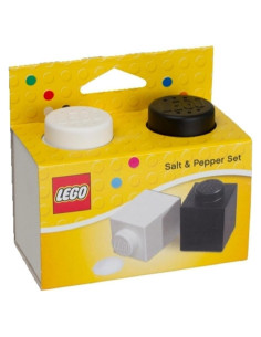 Juego de Sal y Pimienta LEGO 2 Piezas Blanco y Negro