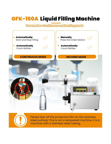 Máquina de llenado automático 29.57-3485.5 ml + 2.96-148.83 ml