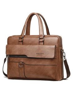 Bolsa Mensajera de Cuero PU para Laptop 15.6" Marrón