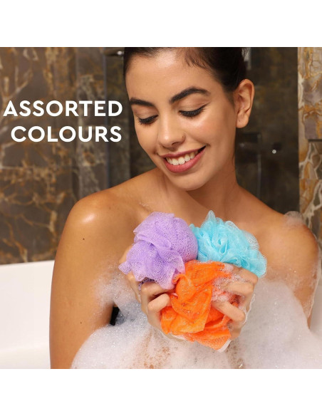 Esponjas de Lufa de Malla Yiffee, Paquete de 8 Coloridas Esponjas de Lufa de Malla Yiffee, Paquete de 8 Coloridas