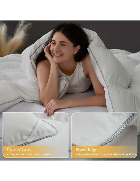Edredón de Plumas de Ganso Reina HOMELYSIAN 90x90 cm Blanco