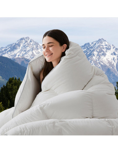 Edredón de Plumas de Ganso Reina HOMELYSIAN 90x90 cm Blanco