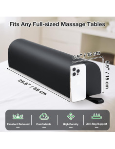 Cojín de Masaje Noverlife Redondo 66x15 cm PU Negro 2