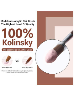 Pincel para Uñas Acrílico Modelones 100% Pelo Kolinsky Tamaño 8 2