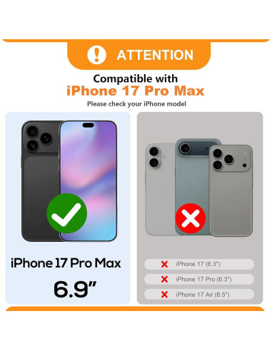 Cartera Cruzada Bocasal para iPhone 17 Pro Max - Cuero PU RFID