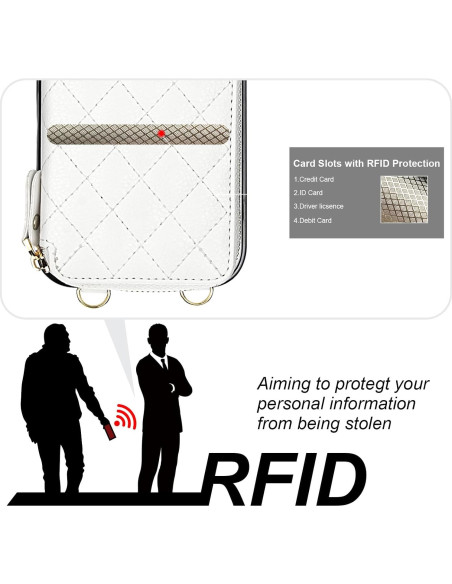 Cartera Cruzada Bocasal para iPhone 17 Pro Max - Cuero PU RFID