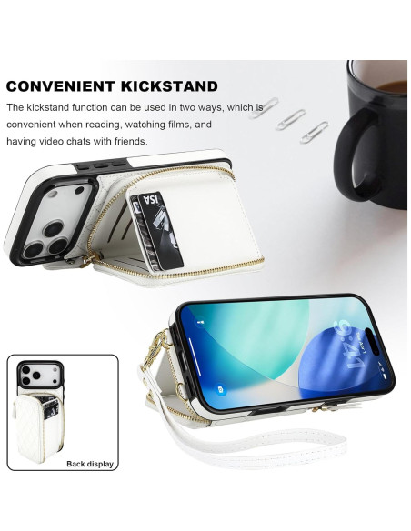 Cartera Cruzada Bocasal para iPhone 17 Pro Max - Cuero PU RFID