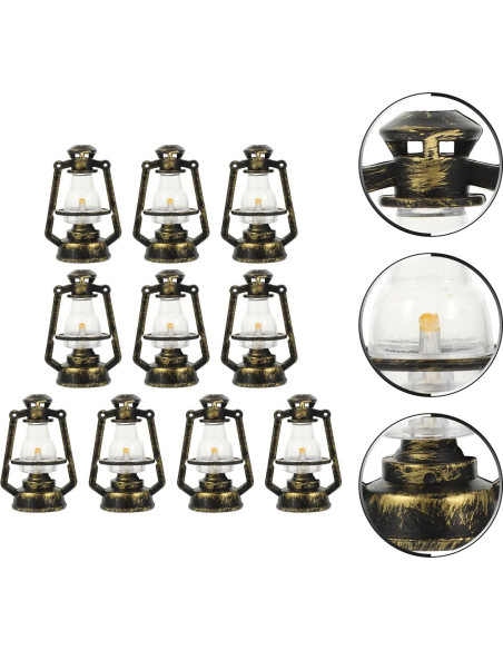 10 Mini Lámparas de Aceite Vintage Artibetter para Decoración