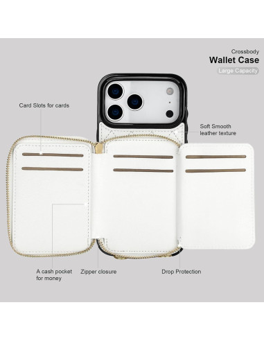 Cartera Cruzada Bocasal para iPhone 17 Pro Max - Cuero PU RFID