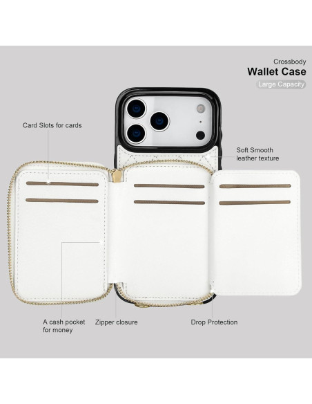 Cartera Cruzada Bocasal para iPhone 17 Pro Max - Cuero PU RFID