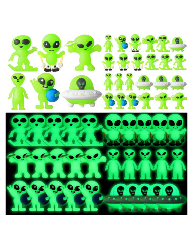 15 Figuras Mini Alienígenas Brillantes en la Oscuridad PVC