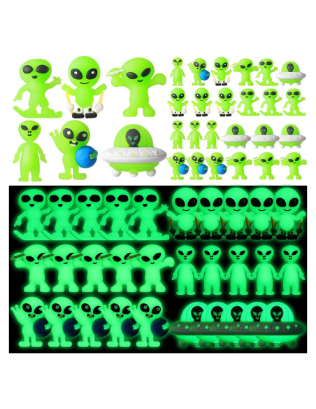 15 Figuras Mini Alienígenas Brillantes en la Oscuridad PVC