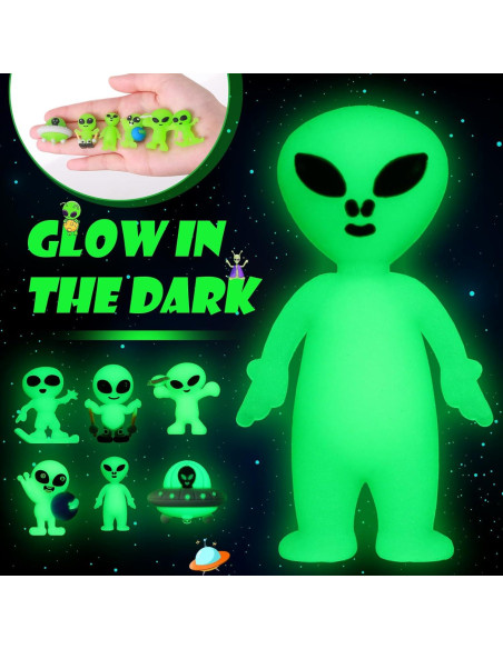 15 Figuras Mini Alienígenas Brillantes en la Oscuridad PVC