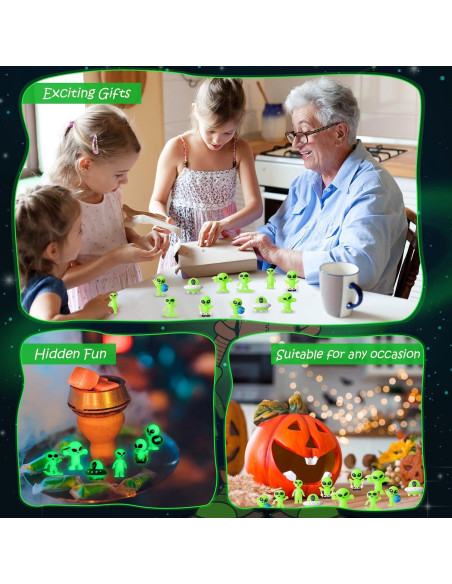 15 Figuras Mini Alienígenas Brillantes en la Oscuridad PVC