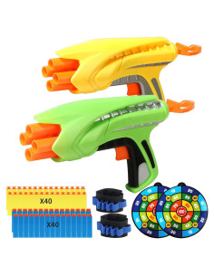 2 Pistolas Blaster RLZHLYC con 80 Dardos de Espuma - Juguete 6+