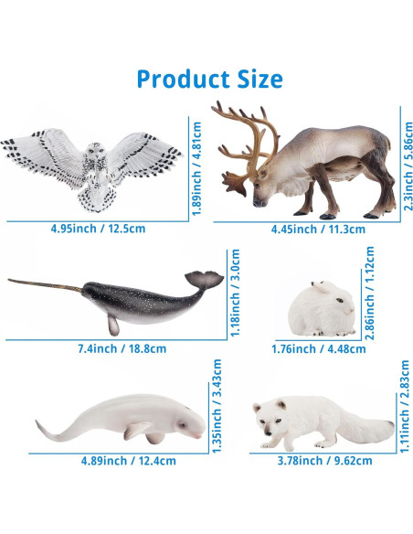 Set de Figuras de Animales Árticos Toymany 12PCS - Oso Polar, Morsa y Más
