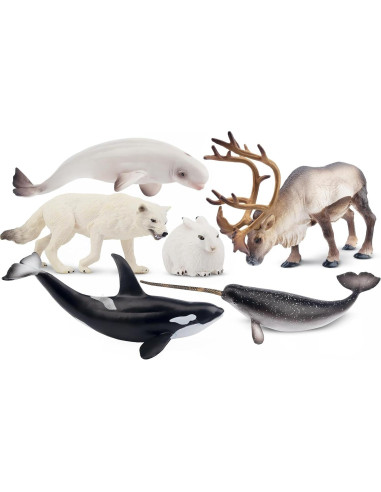 Set de Figuras de Animales Árticos Toymany 12PCS - Oso Polar, Morsa y Más
