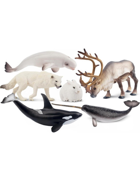 Set de Figuras de Animales Árticos Toymany 12PCS - Oso Polar, Morsa y Más