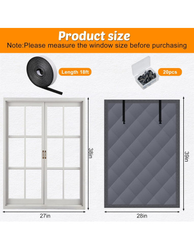 Cubierta Aislante de Ventana 71x99cm NNG para Invierno