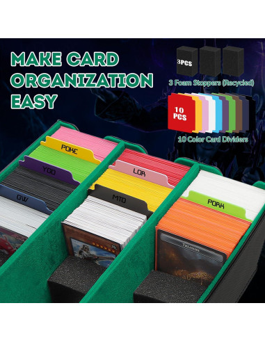 Caja de Almacenamiento de Cartas QLOUNI 2100+ Verde Magnética