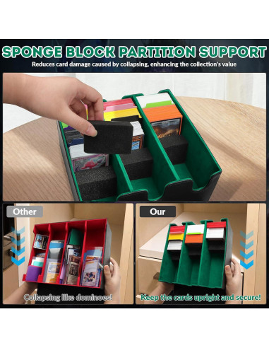 Caja de Almacenamiento de Cartas QLOUNI 2100+ Verde Magnética