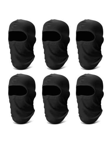 Fivali Balaclava Máscara Facial de Esquí 6 Paquetes Negro