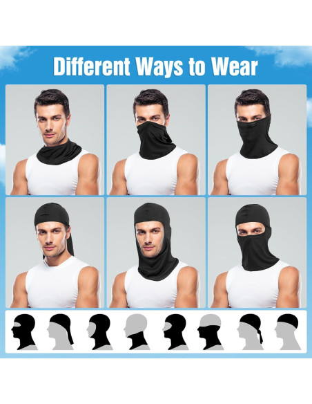 Fivali Balaclava Máscara Facial de Esquí 6 Paquetes Negro