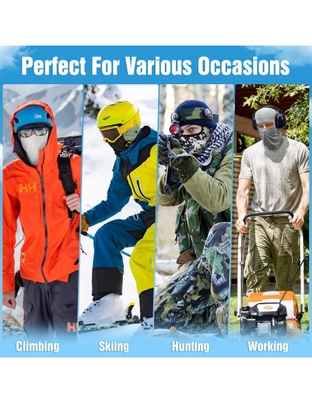 Fivali Balaclava Máscara Facial de Esquí 6 Paquetes Negro