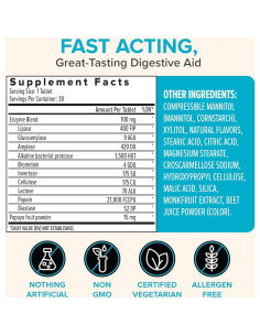 Enzimas Masticables de Papaya Zenwise - 30 Tabletas Digestivas 2