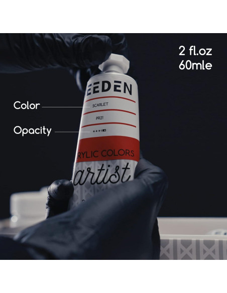 Juego de Pintura Acrílica MEEDEN Artista 9 Tubos 60ml