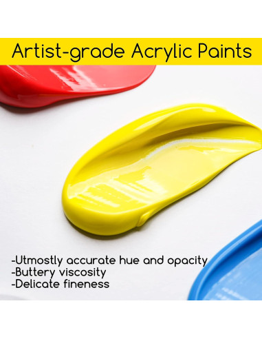 Juego de Pintura Acrílica MEEDEN Artista 9 Tubos 60ml