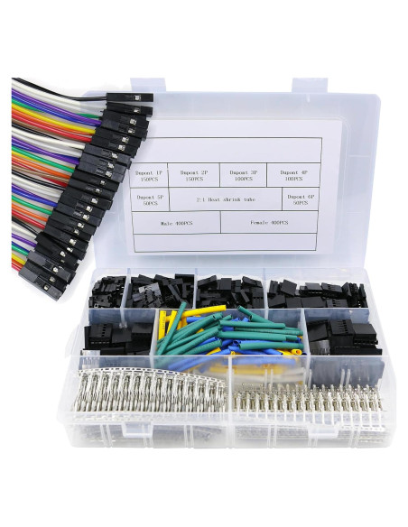 Kit de Conectores Jumper Dupont 2.54mm MINGTONGHUI 1400 pcs