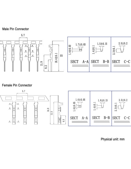 Kit de Conectores Jumper Dupont 2.54mm MINGTONGHUI 1400 pcs