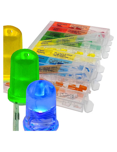 Kit de 180 LEDs de Largo Cable 5mm 10 Tipos 1A Manufacturing