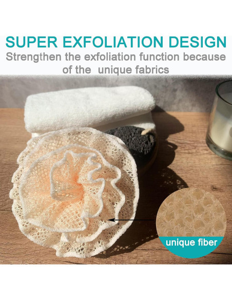 Esponja de Ducha Exfoliante Mr.Cui'shop - Paquete de 4 - 12 cm