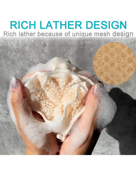 Esponja de Ducha Exfoliante Mr.Cui'shop - Paquete de 4 - 12 cm