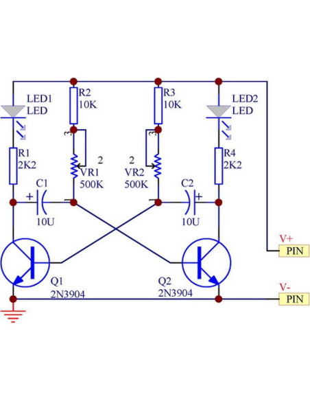 Kit de Aprendizaje Circuito Multivibrador Astable Electronics-Salon