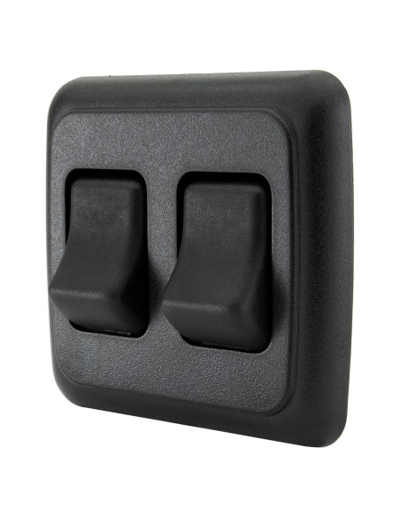 Interruptor Doble SPST 12V Negro para RV y Caravana