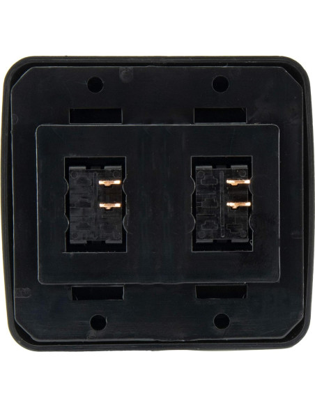 Interruptor Doble SPST 12V Negro para RV y Caravana