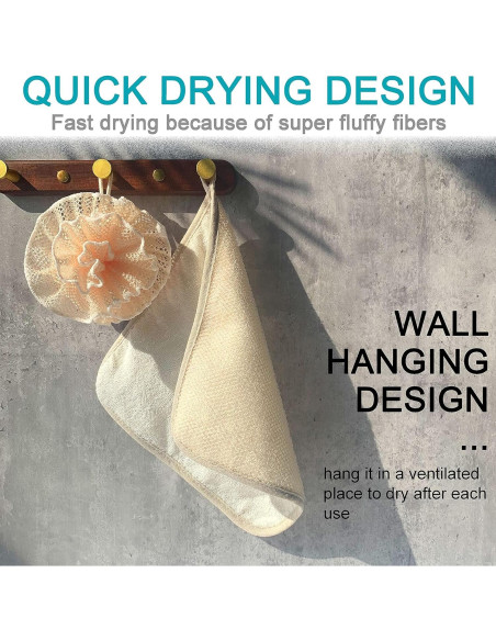 Esponja de Ducha Exfoliante Mr.Cui'shop - Paquete de 4 - 12 cm