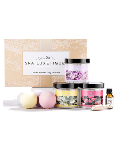 Set de Regalo Spa Luxetique 8 Piezas con Sales de Baño y Aceite