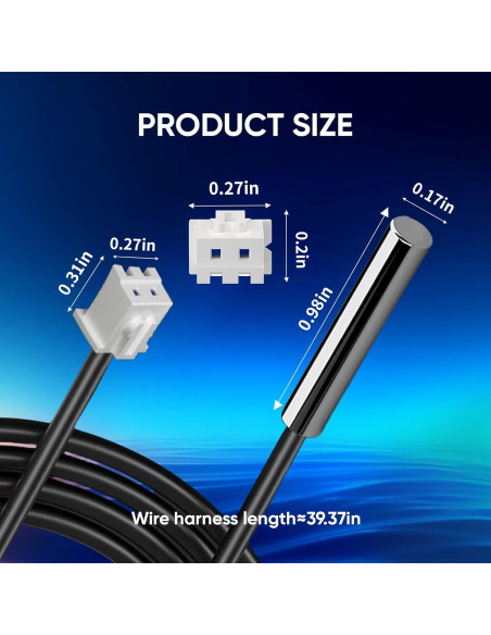 6 Probetas Sensor de Temperatura NTC 10K Perusiaw 1M Acero Inoxidable