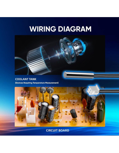 6 Probetas Sensor de Temperatura NTC 10K Perusiaw 1M Acero Inoxidable