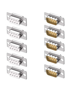 10 Conectores DB9 RS232 Macho y Hembra para Soldadura