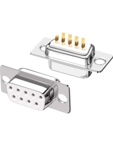 10 Conectores DB9 RS232 Macho y Hembra para Soldadura