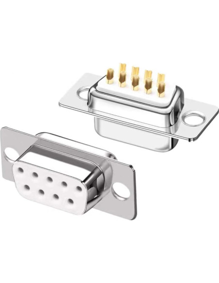 10 Conectores DB9 RS232 Macho y Hembra para Soldadura