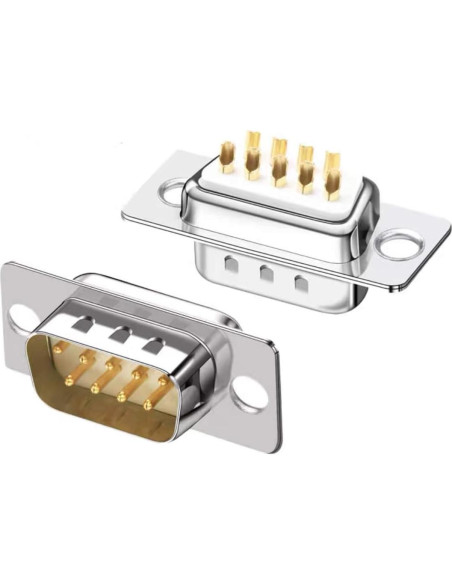 10 Conectores DB9 RS232 Macho y Hembra para Soldadura