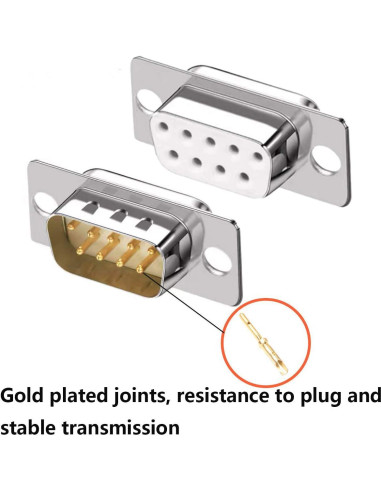 10 Conectores DB9 RS232 Macho y Hembra para Soldadura