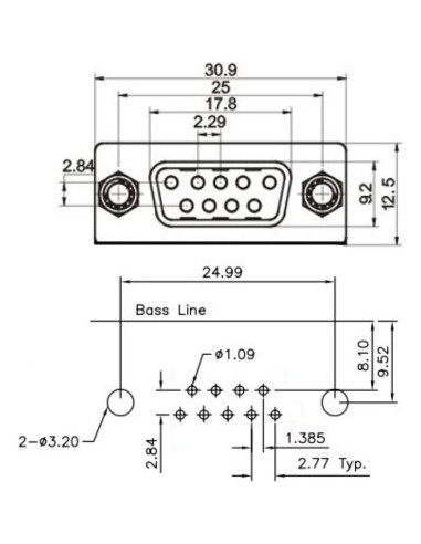 10 Conectores DB9 RS232 Macho y Hembra para Soldadura