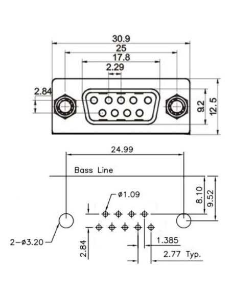 10 Conectores DB9 RS232 Macho y Hembra para Soldadura